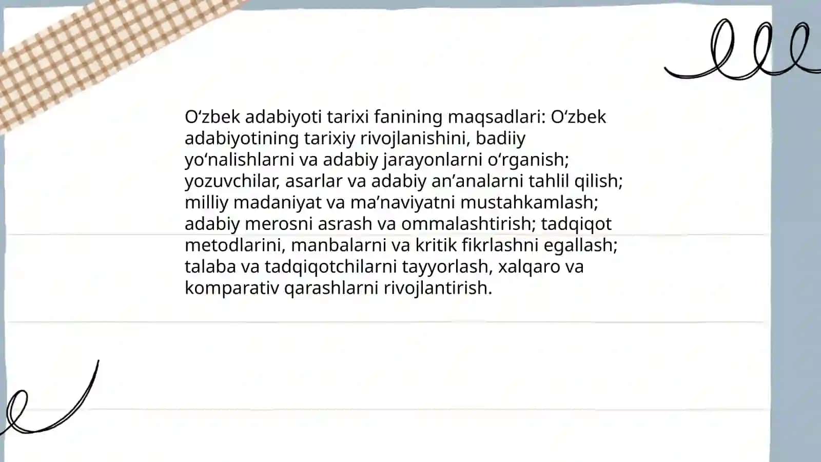 Oʻzbek adabiyoti tarixi fanining maqsad va vazifalar 3