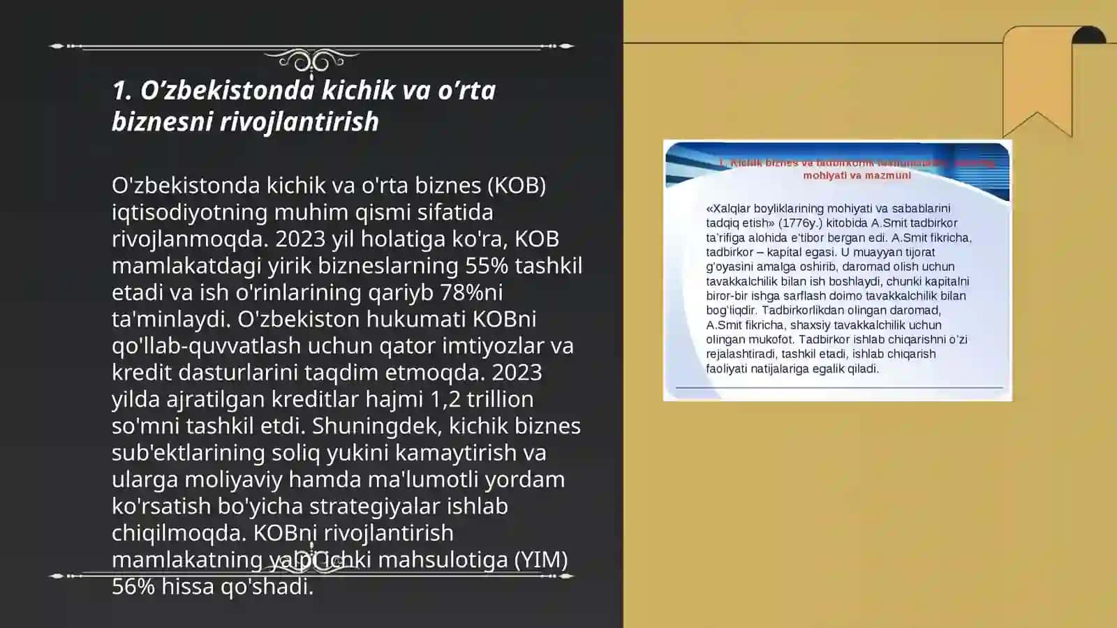 Oʼzbekiston iqtisodiyotida biznes oʼrni va mohiyati 3