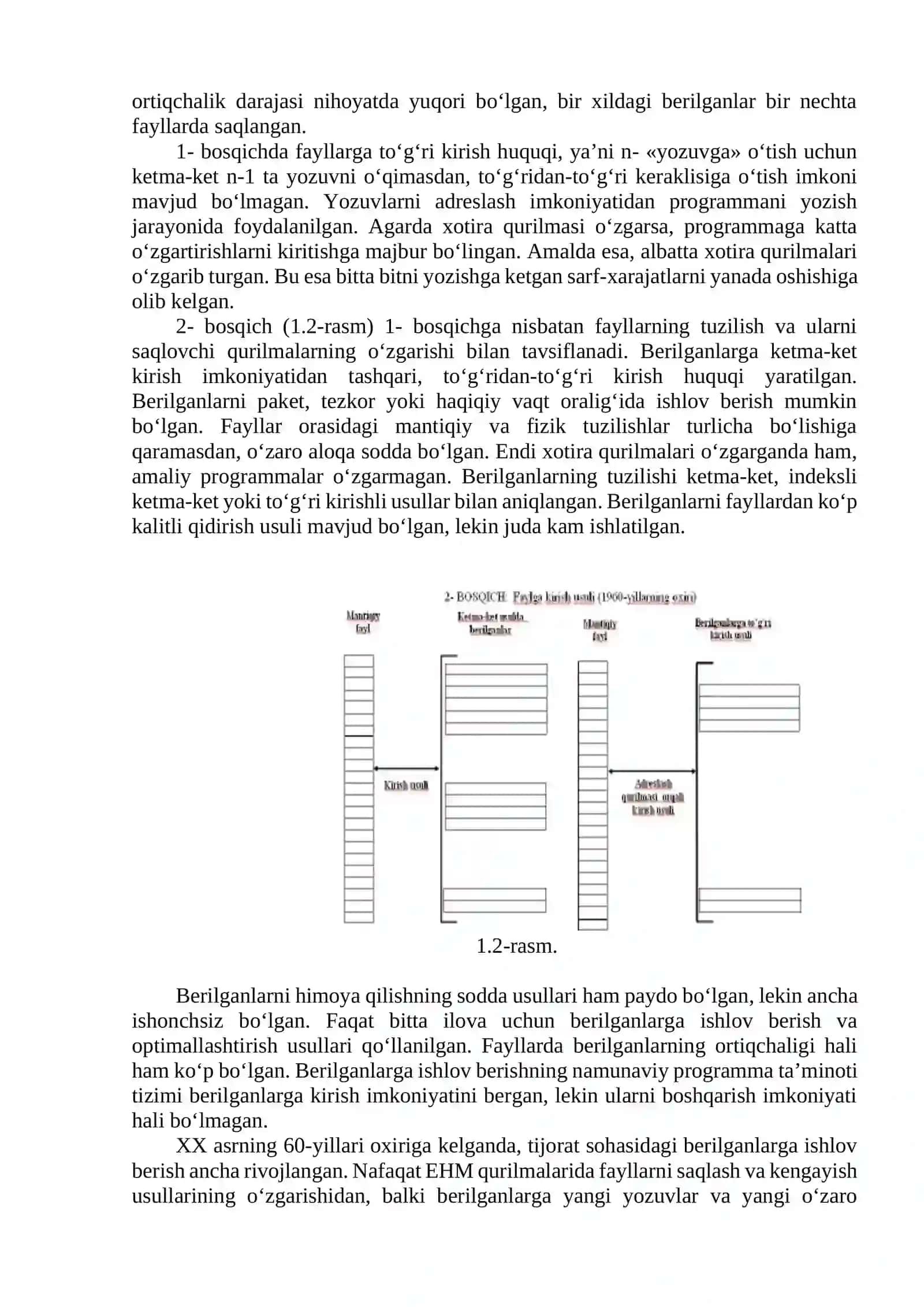 BERILGANLAR BAZASI KONSEPSIYALARINING EVOLYUTSIYASI. BERILGANLAR TUZILISHINING UCH TURI 3