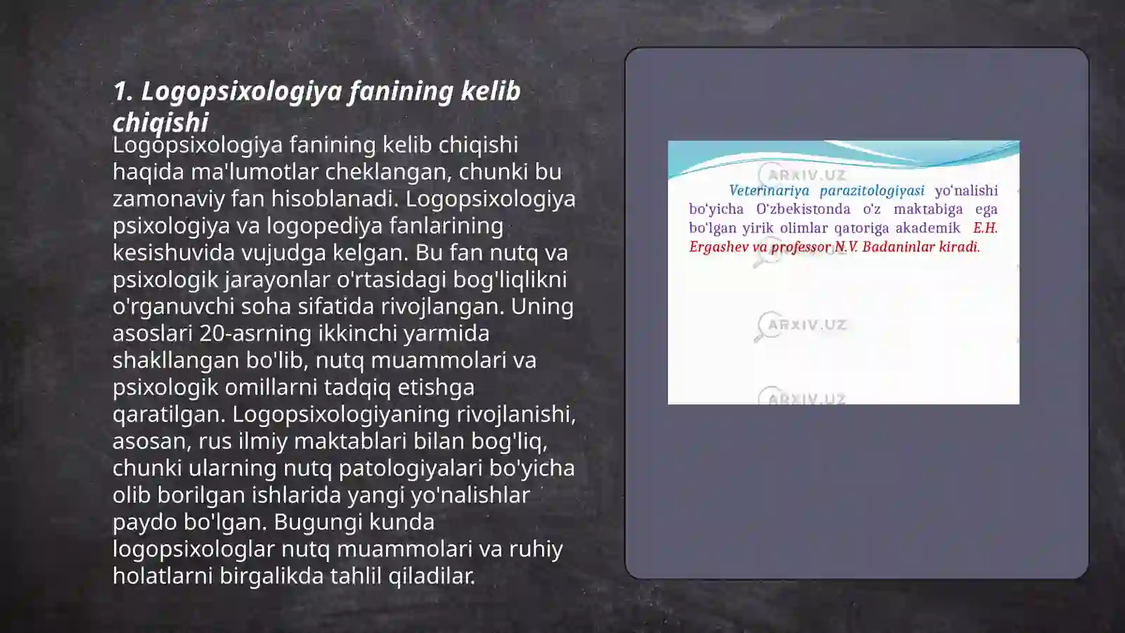 Logopsixologiya va psixologik korreksiyametodlari fanining rivojlanish tarixi 3