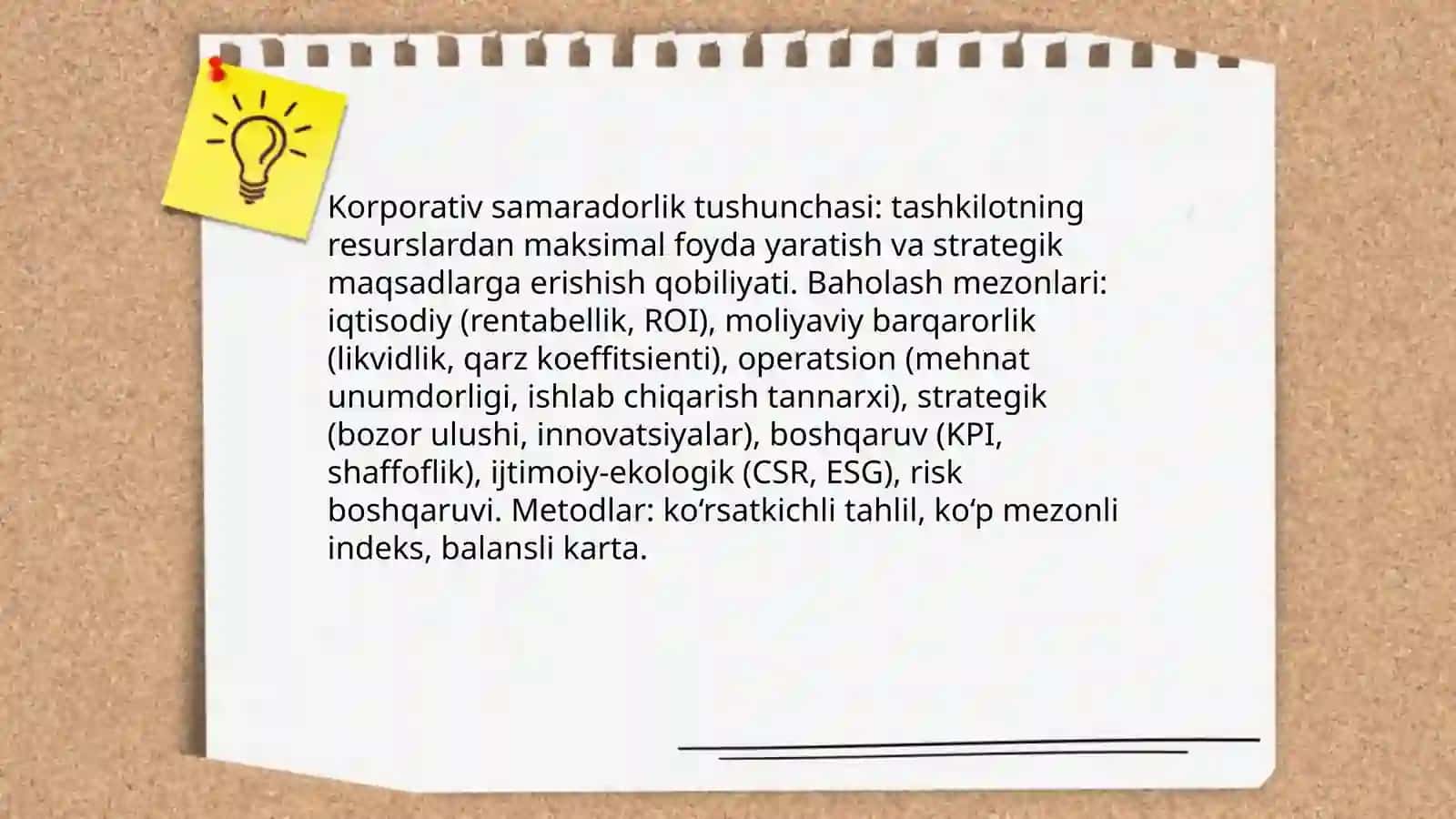 Korporativ samaradorlikni kompleks baholash usullari 3