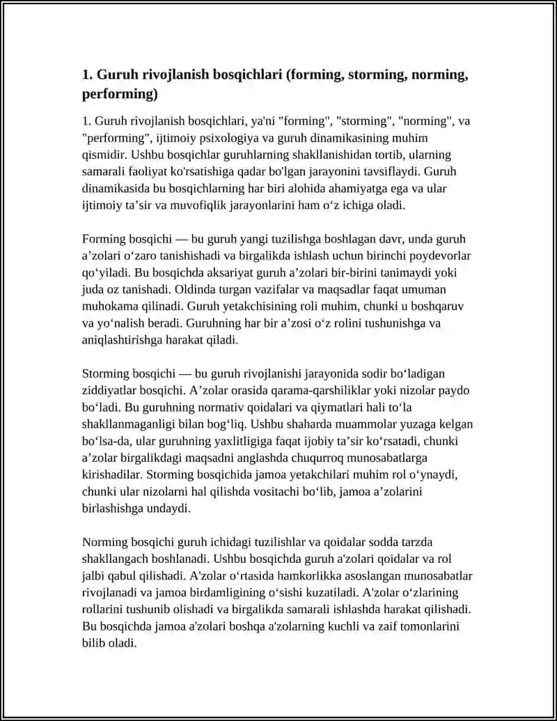 IJTIMOIY PSIXALOGIYA: GURUH DINAMIKASI, IJTIMOIY TA’SIR, MUVOFIQLIK 3