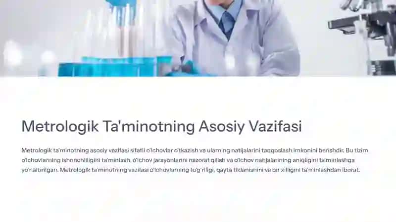 Metrologik ta'minotning asosiy vazifasi va o'z oldiga qo'ygan asosiy maqsadlari. 3