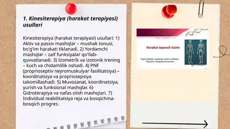 Tayanch-harakat apparati, asab tizimi kasalliklarida reabilitatsiya usullari 3