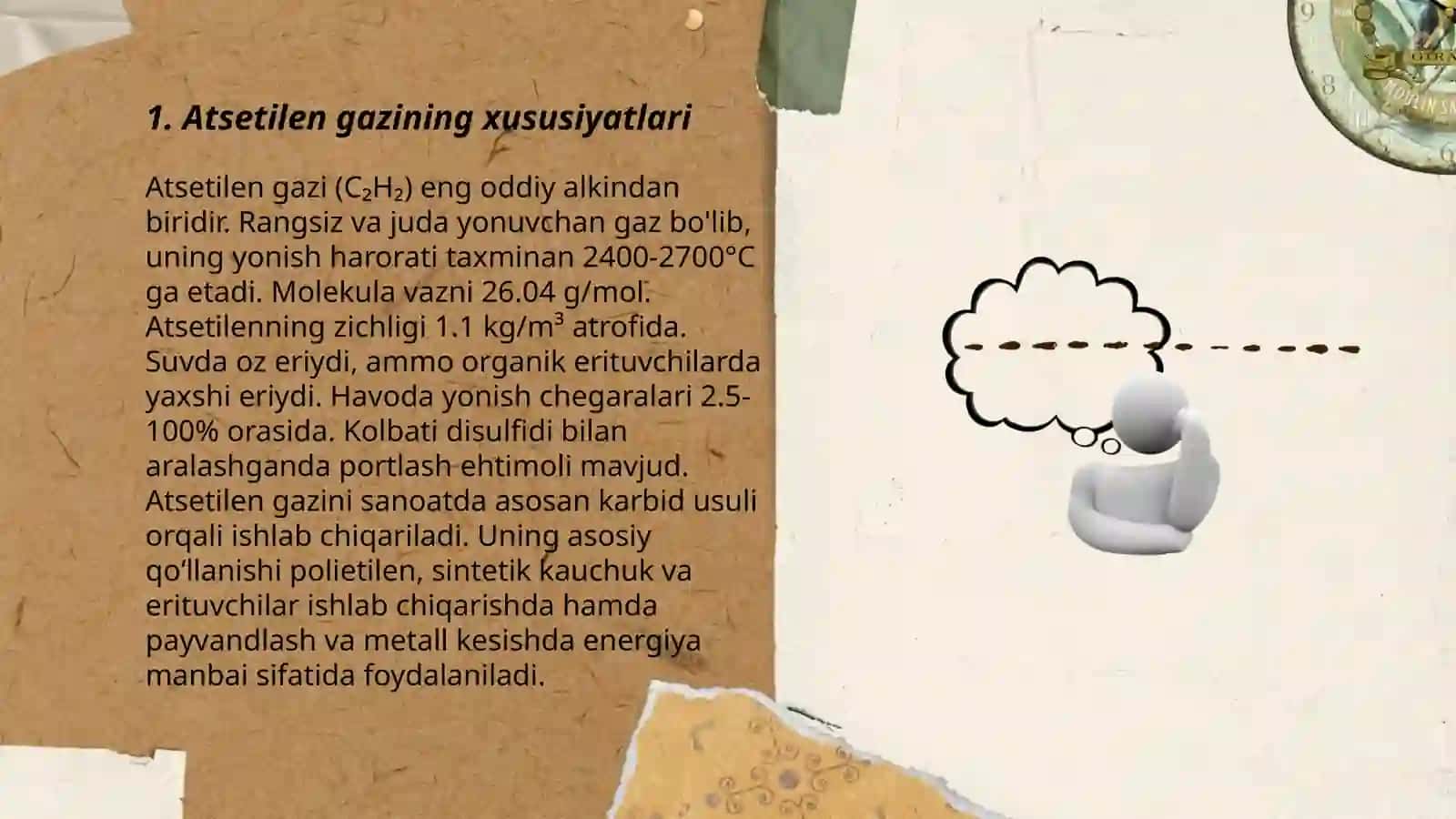 Past temperaturada atsetilenni metanol bilan absorbsiyalab ajratish 3