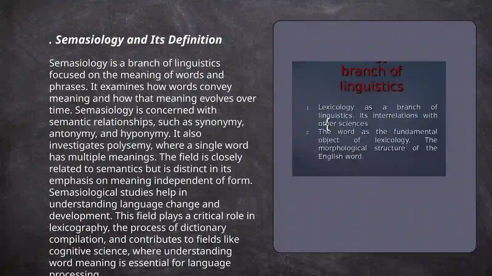 Semasiology and Its Definition 3