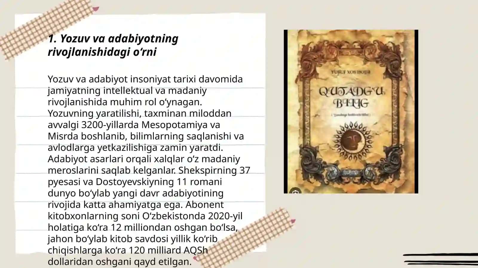 Yusuf Xos Hojib "Qutadgʻu biling" asarining ilmiy taʼlimiy va tarbiyaviy ahamiyati 3