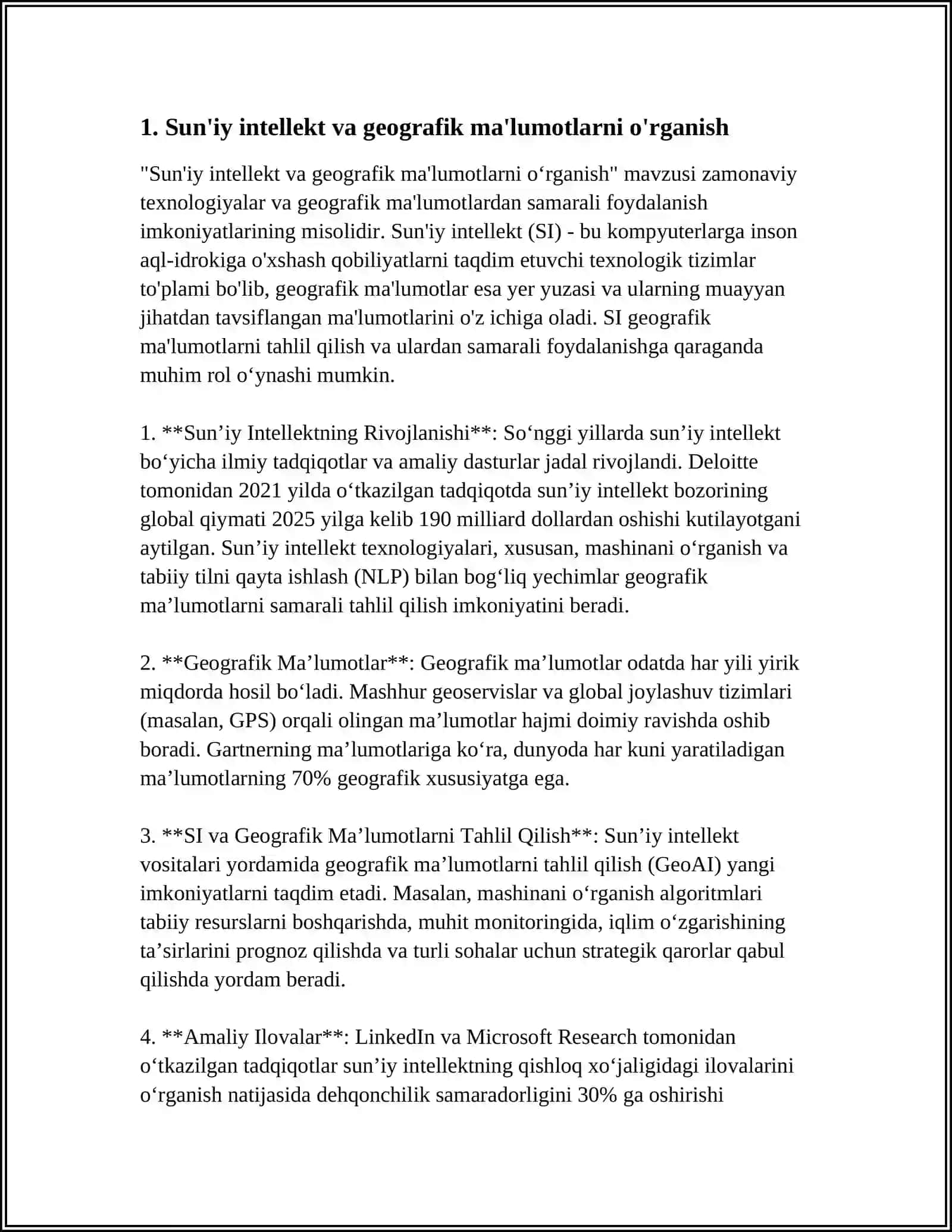 Sun'iy Intellekt va Geografik Ma'lumotlarni O'rganish 3