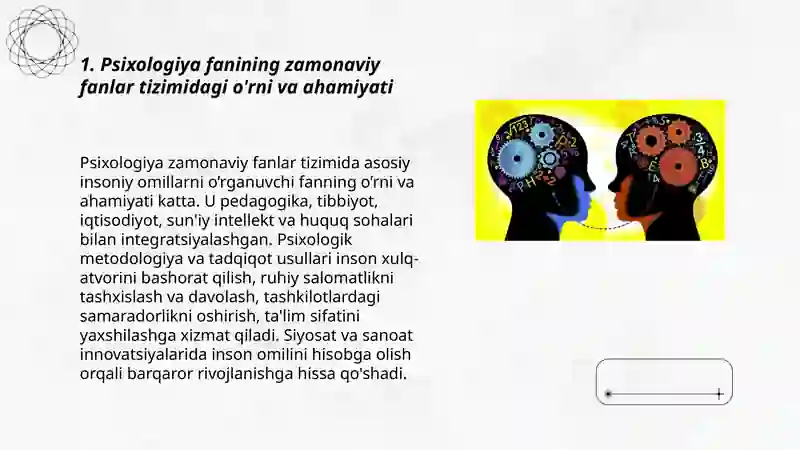 Psixologiya fanini zamonaviy fanlar tizimida tutgan o'rni 3