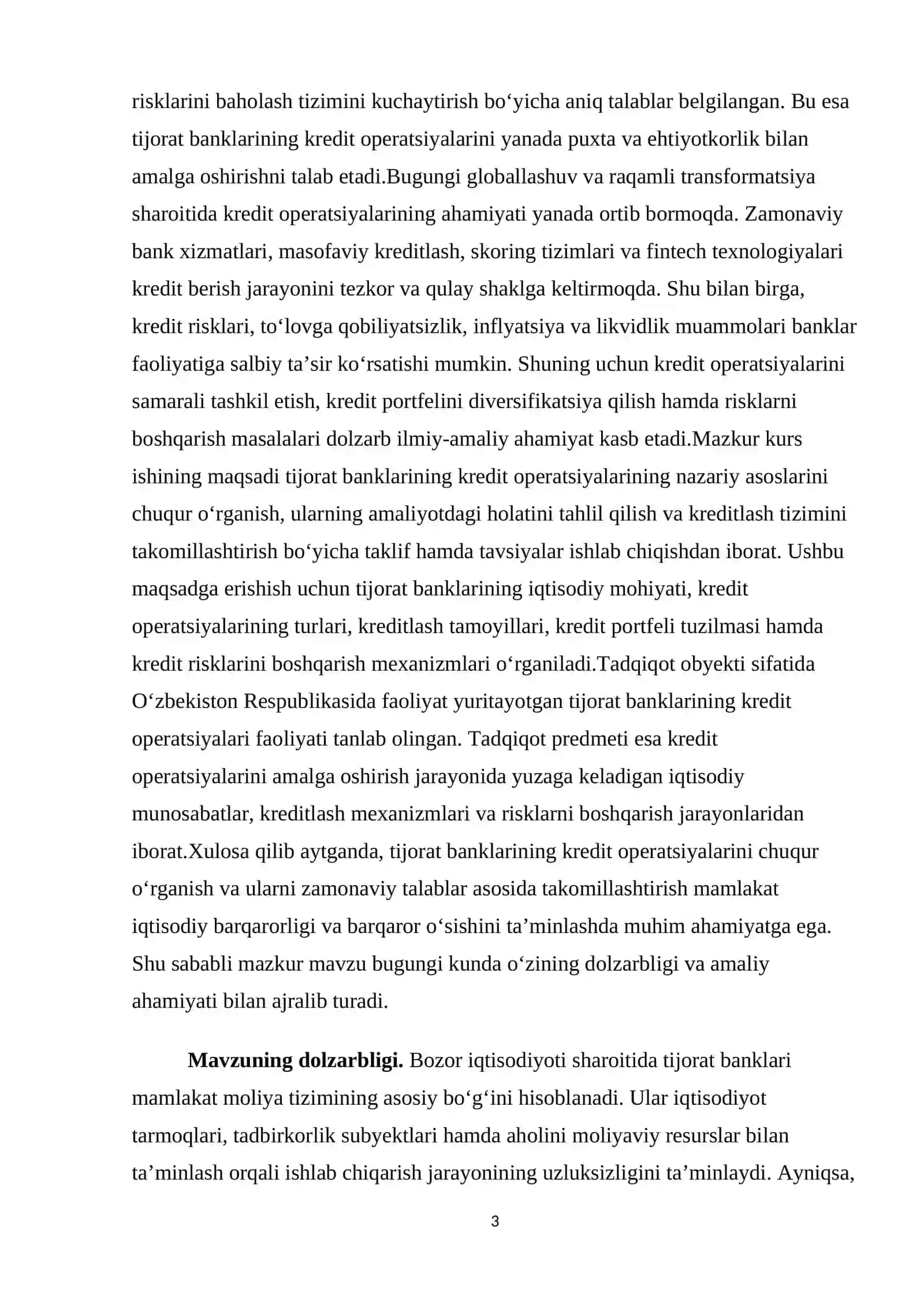 Tijorat banklarining kredit operatsiyalari 3