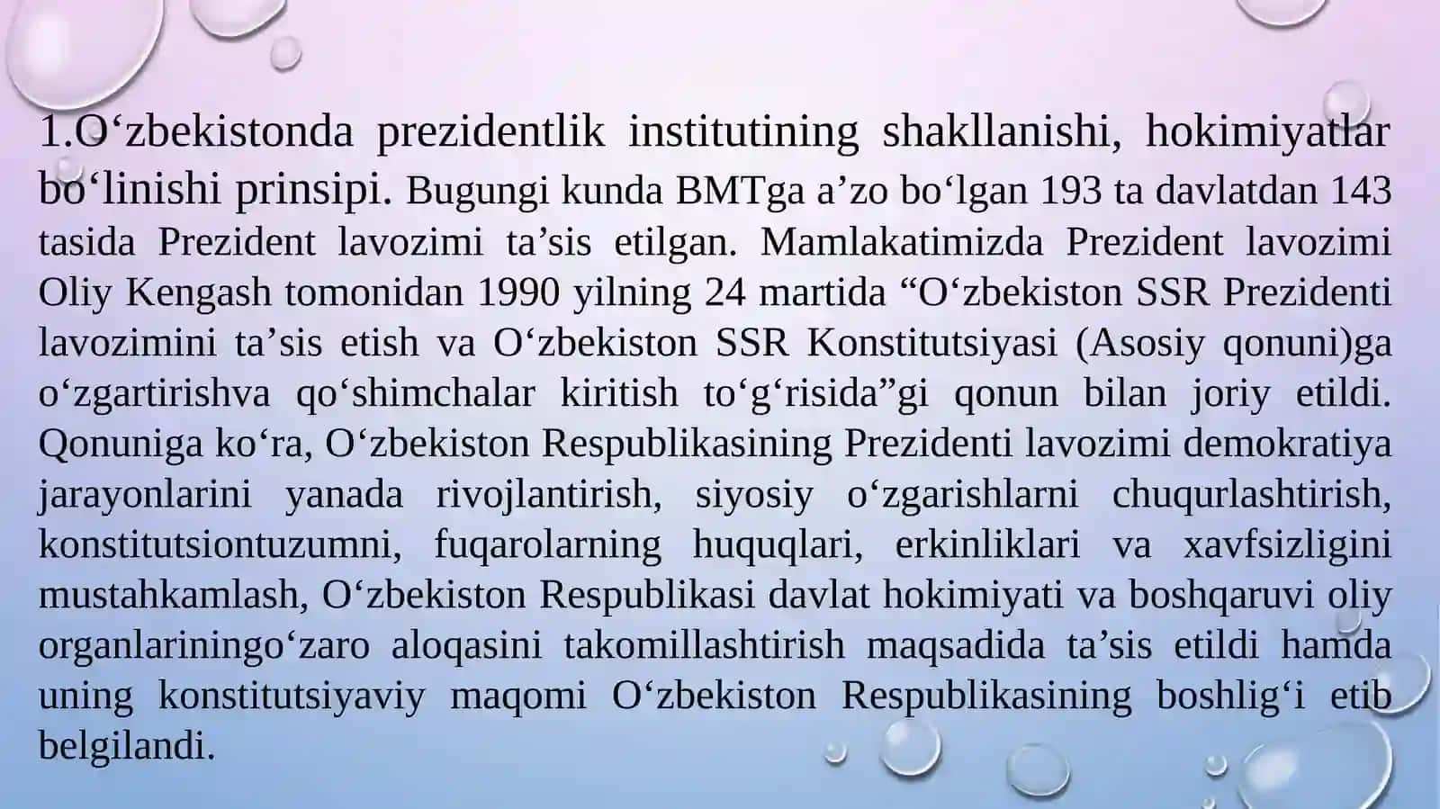 O'zbekistonda Demokratik, Fuqarolik Jamiyatia Soslarining Shakllanishi, Amalga Oshirilgan Siyosiy Ishlar 3