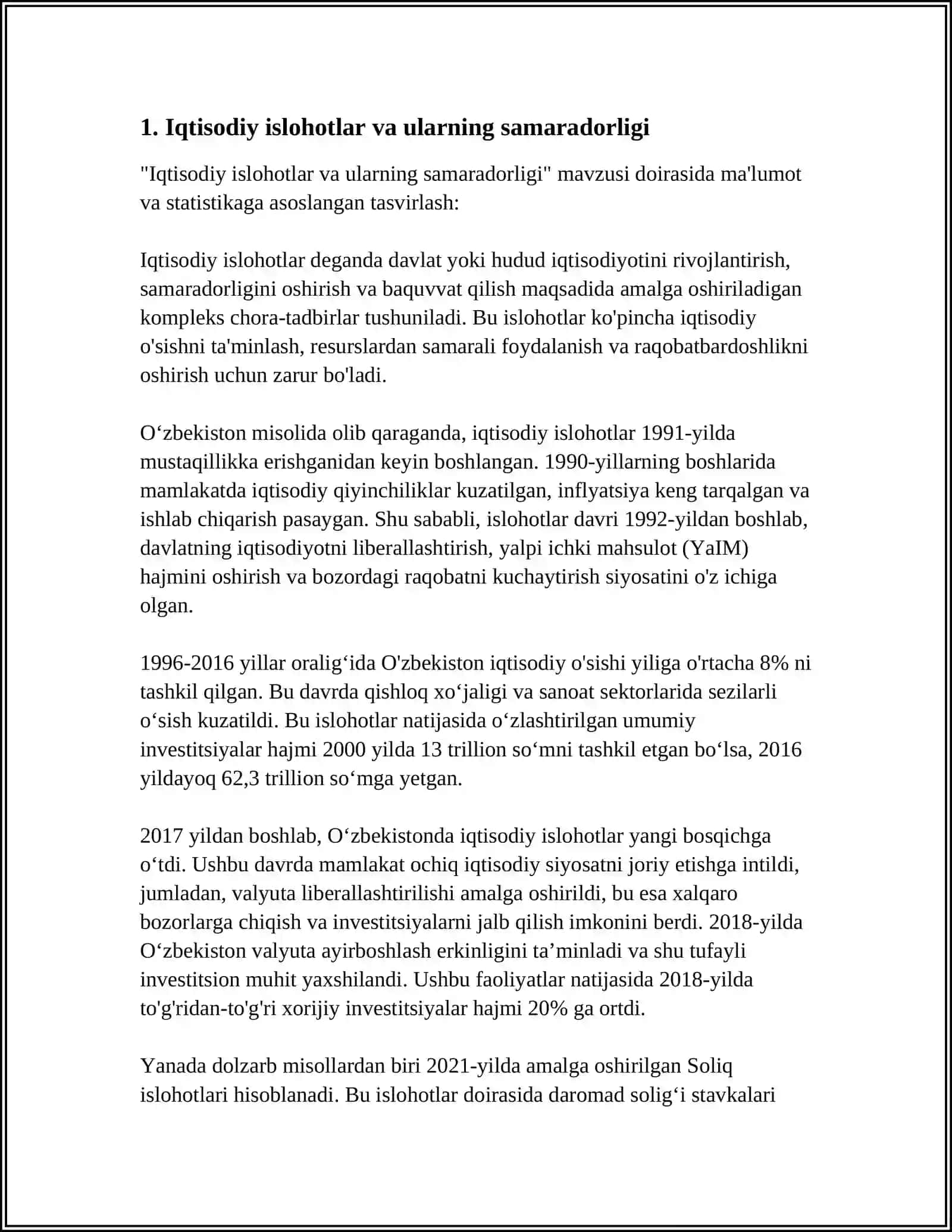 O'ZBEKISTONDA MIKROIQTISODIY BARQARORLIK VA IQTISODIY O'SISHNI TAMINLASH MASALALARI 3