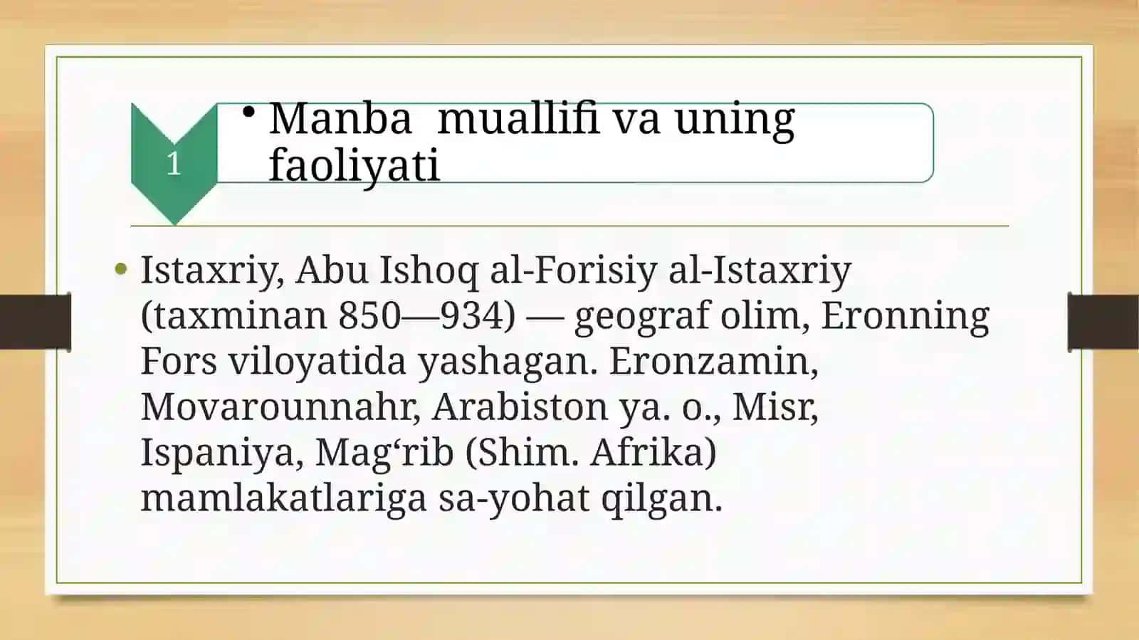 Istaxriyning “Kitab al masalik val mamalik” asari 3
