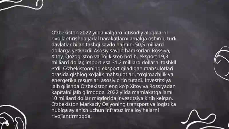 Oʻzbekiston va xalqaro iqtisodiy aloqalar 3