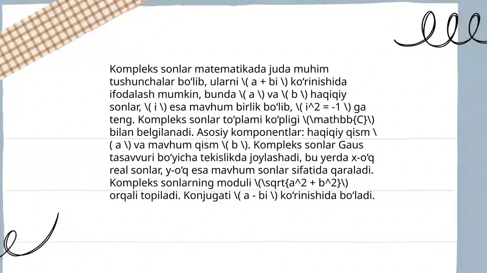 Kompleks sonlar 3