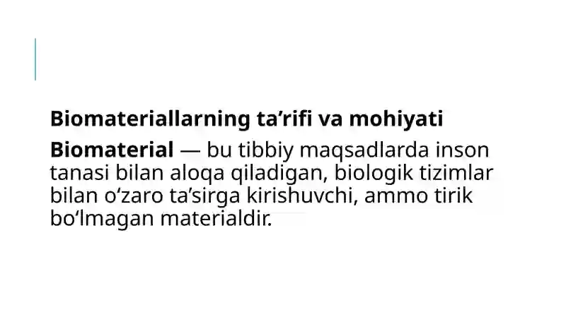 Biomateriallar (Tibbiyot) 3