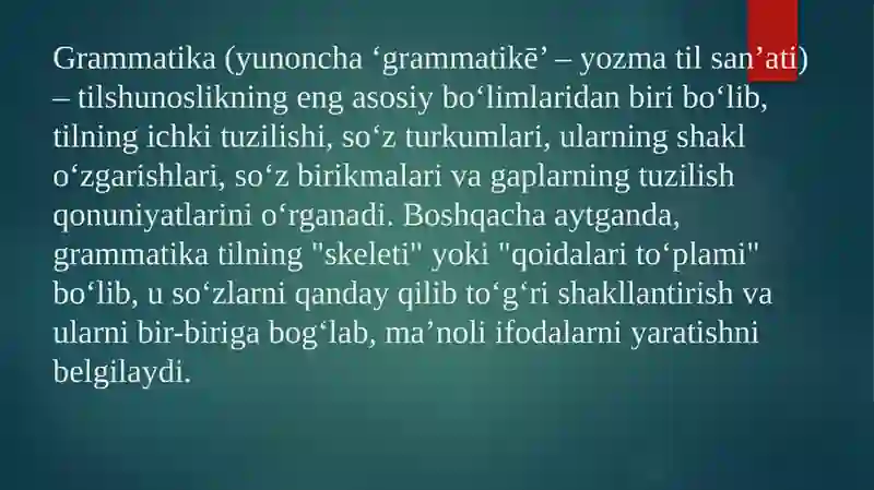 Grammatika va grammatik maʼno 3