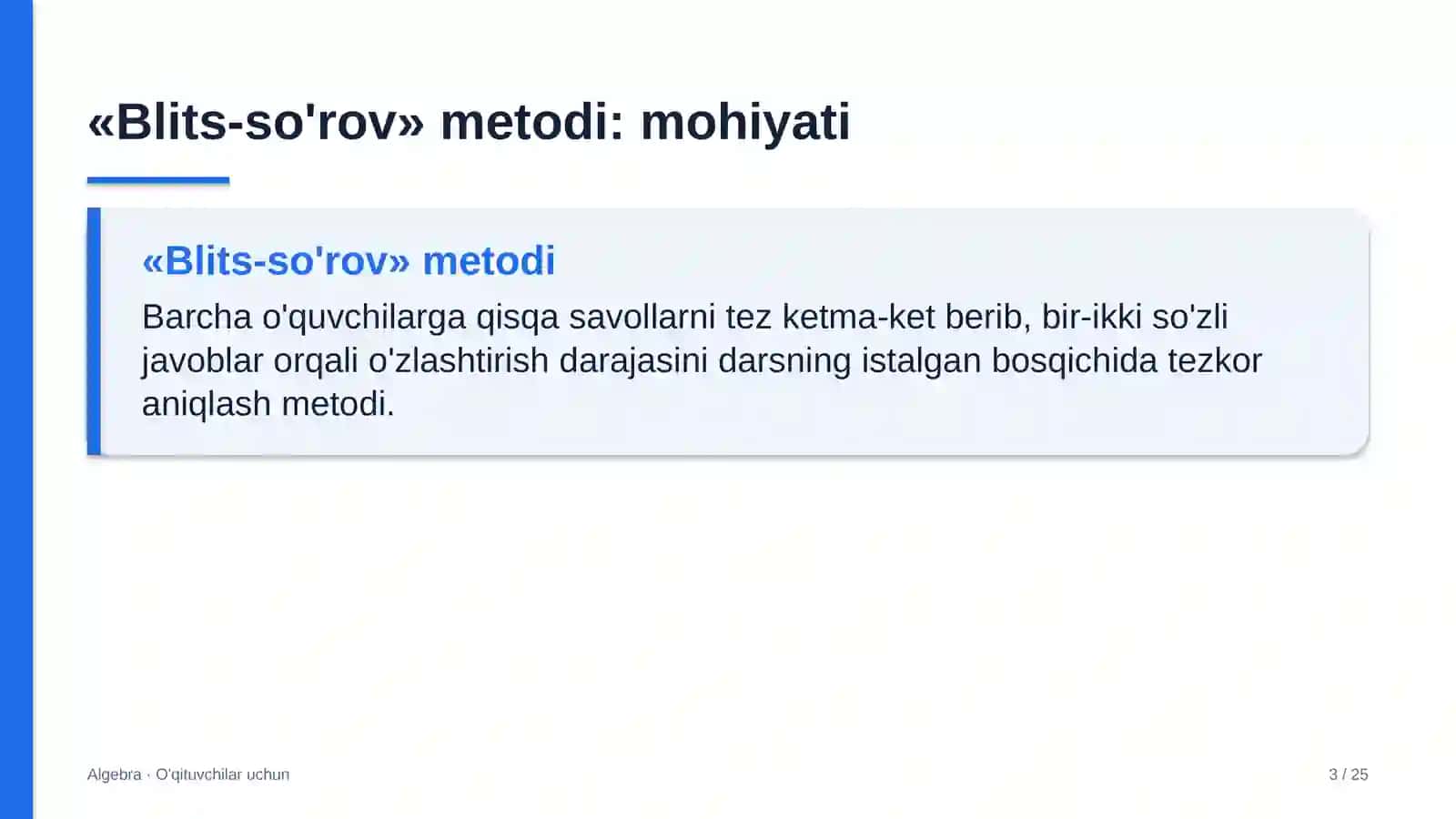 algebra darslarida blits so'rov metodidan foydalanish 6951 3