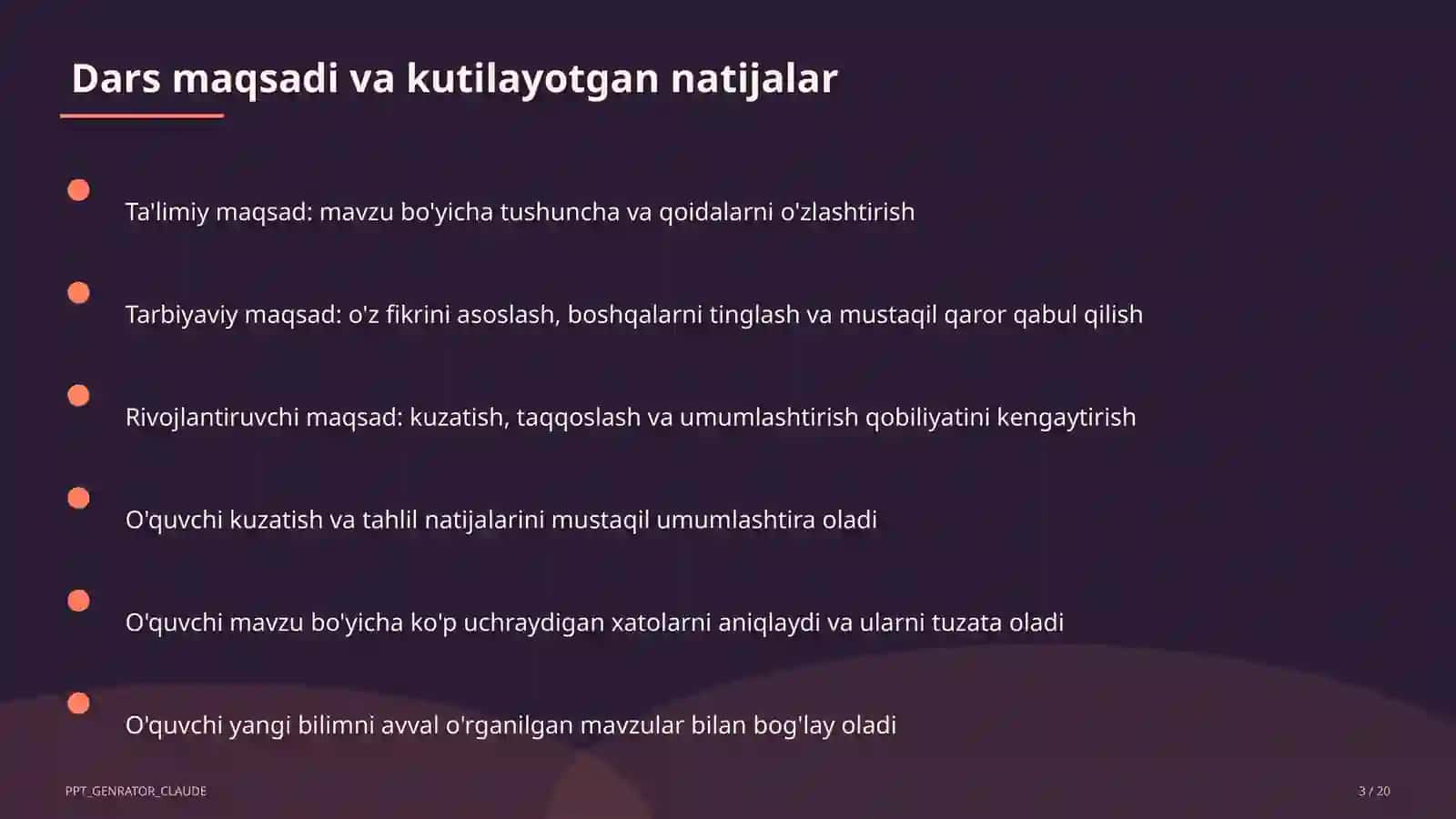 Blum taksonomiyasi va o'quv maqsadlari 3