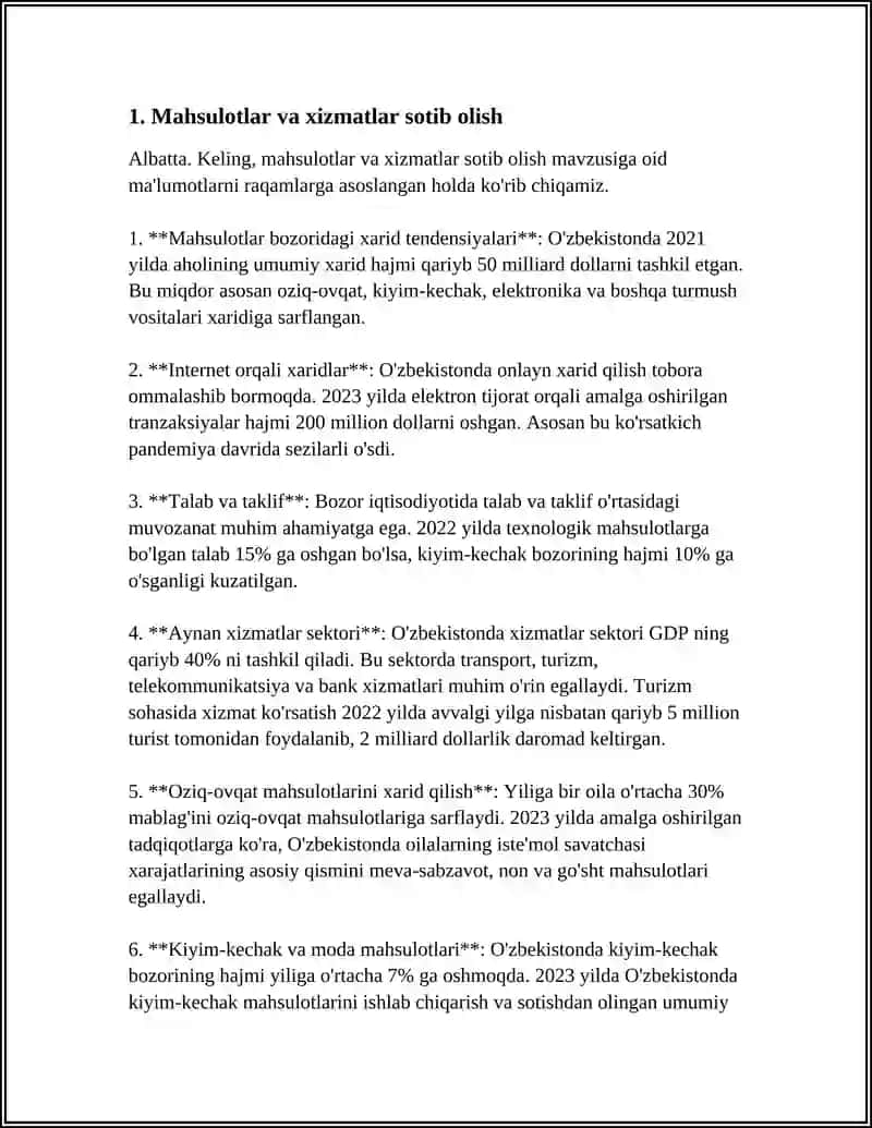 Mahsulotlar va xizmatlar sotib olish 3