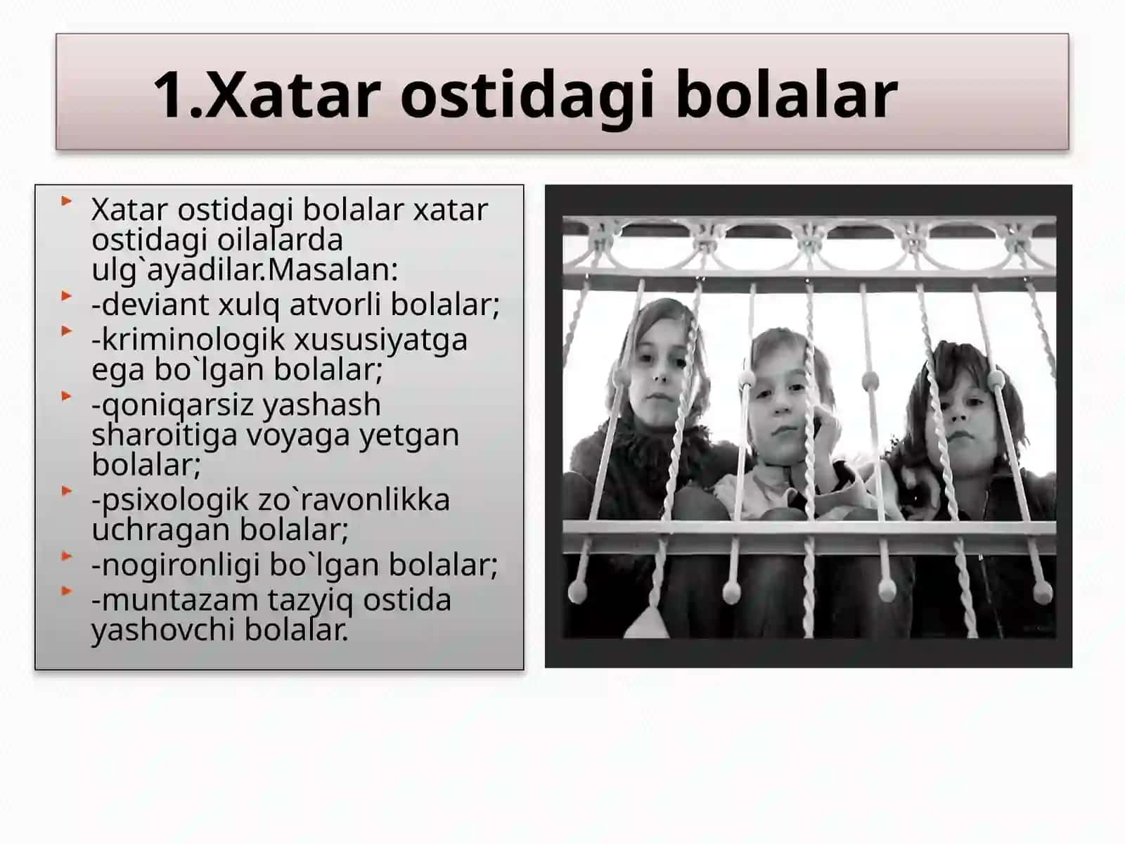 Xatar guruhidagi bolalar bilan ishlash texnologiyasi 3