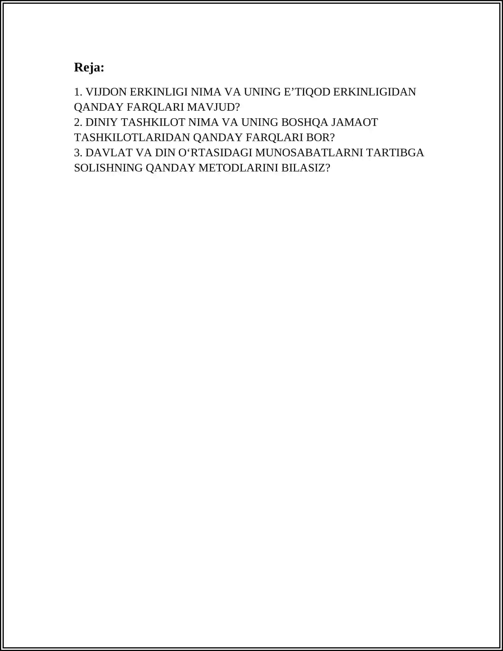 DINIY PLYURALIZM, DINIY TOLERANTLIK, BAG‘RIKENGLIKNING JAMIYAT HAYOTIDAGI O‘RNI 3
