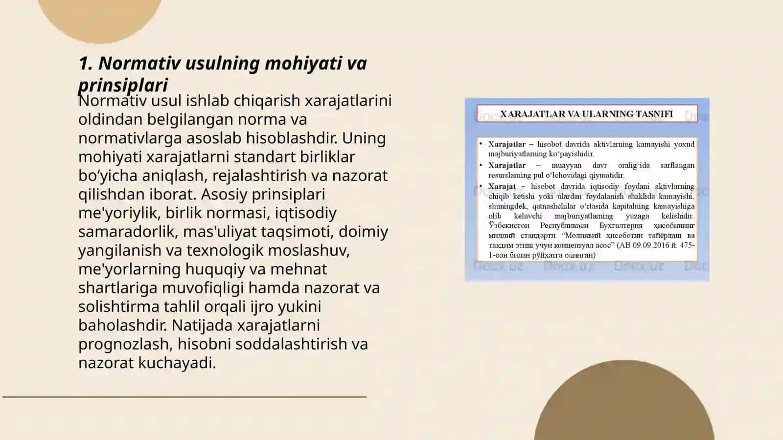 Xarajatlarni hisobga olish usullari 3