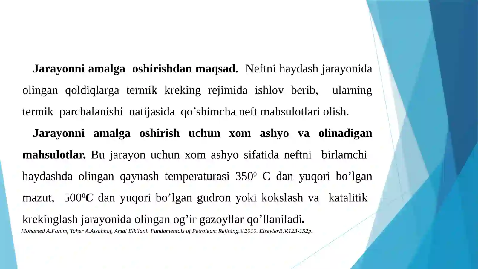Neftni qayta ishlashda termik kreking 3