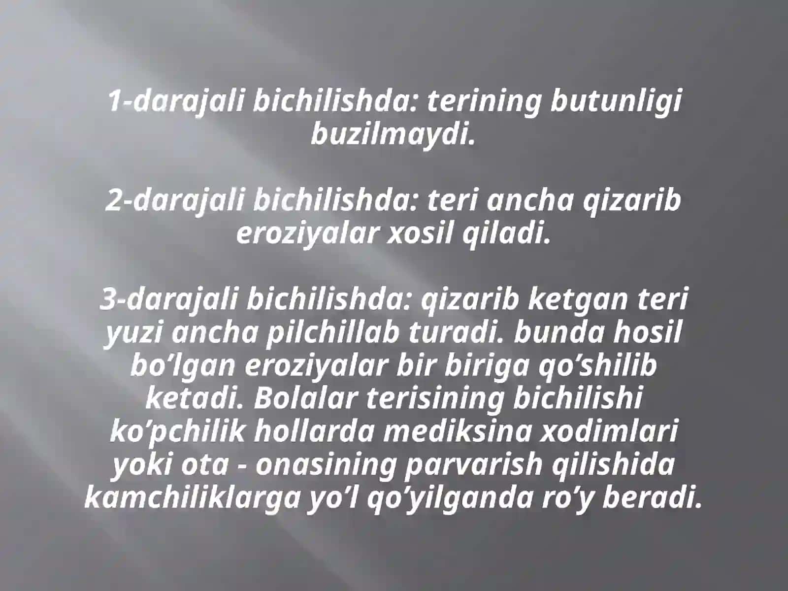 TERINING BICHILISHI, QIZARISHI, ISSIQLIK TOSHISHI 3