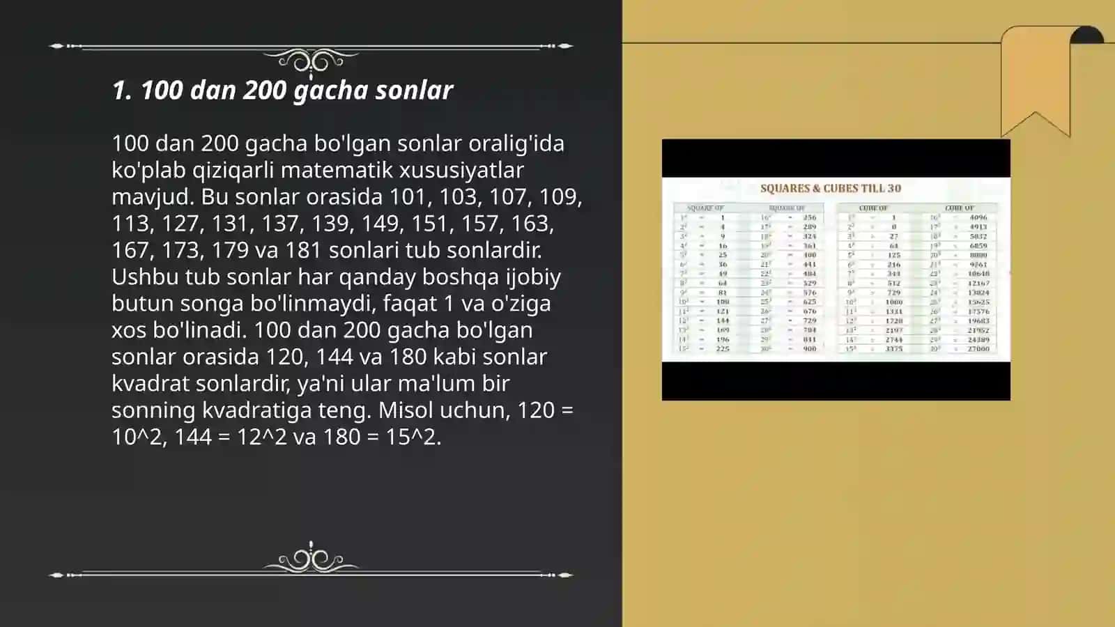 100dan 1000gacha bolgan sonlar jadvali 3