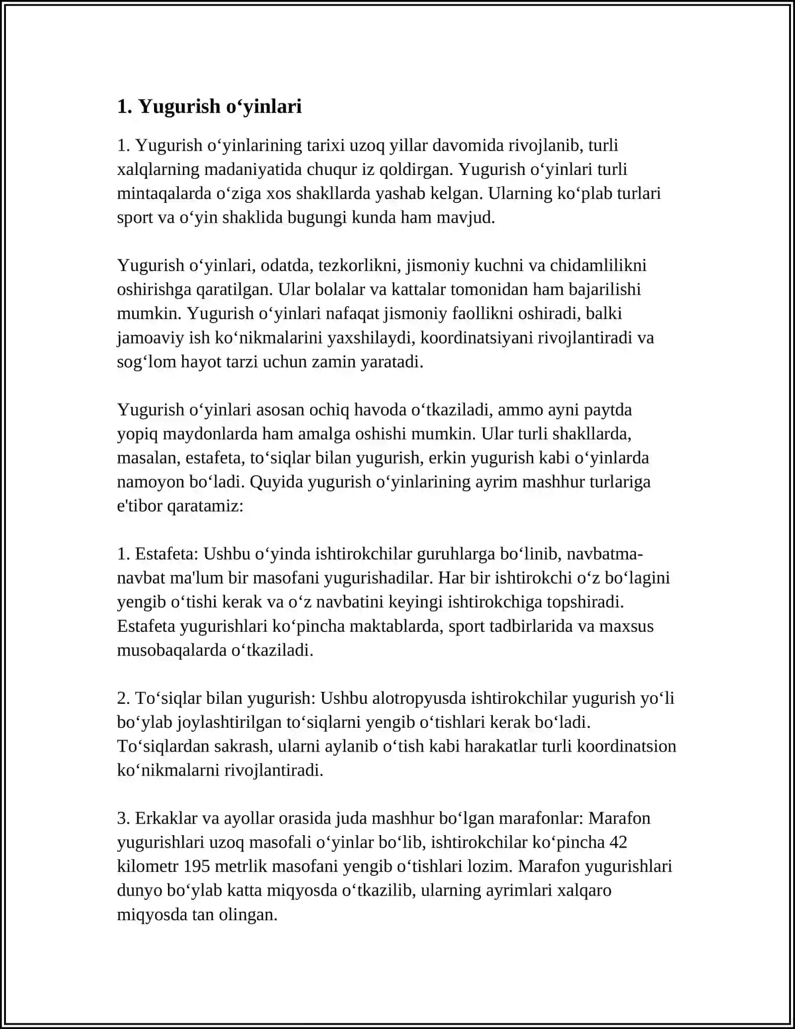 HARAKATLI OʻYINLAR 3