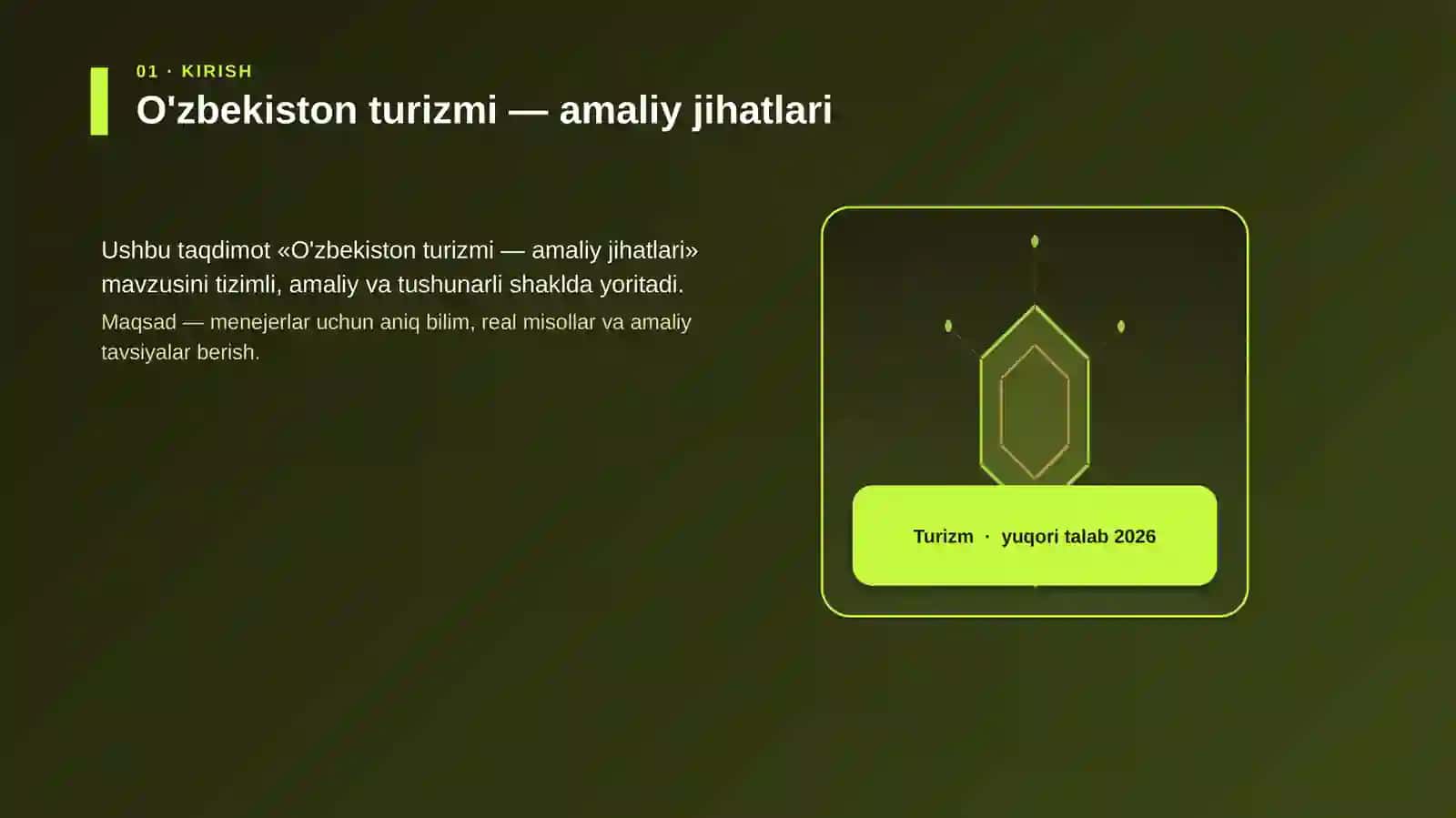 O'zbekiston turizmi — amaliy jihatlari 3