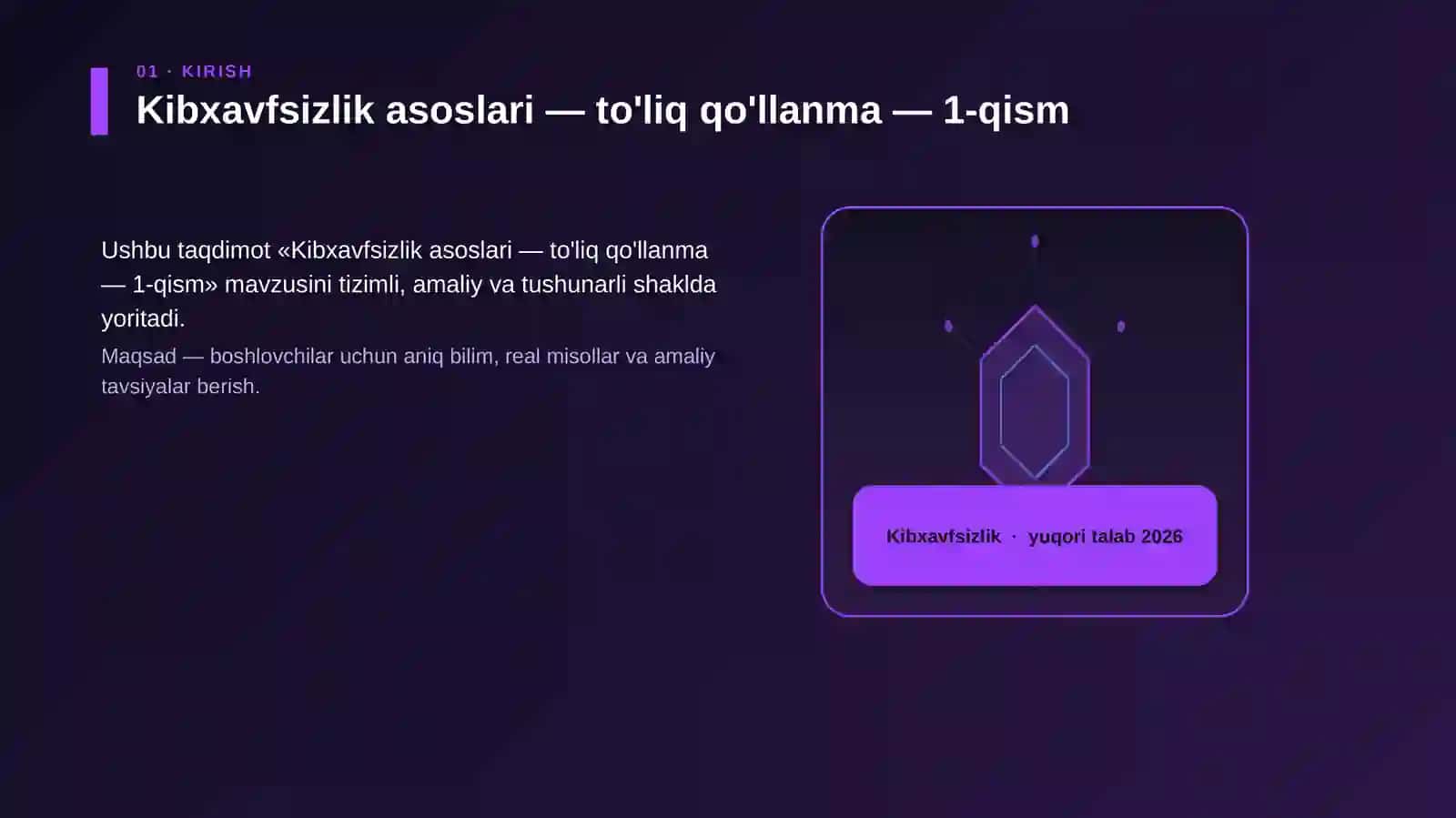 Kibxavfsizlik asoslari — to'liq qo'llanma — 1-qism 3