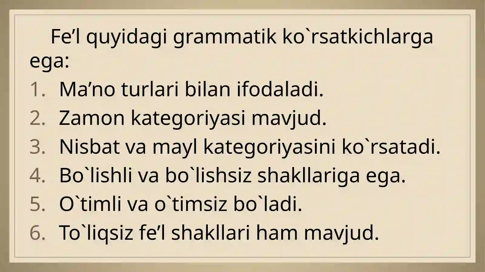 Fe’lning ma’no turlari 3