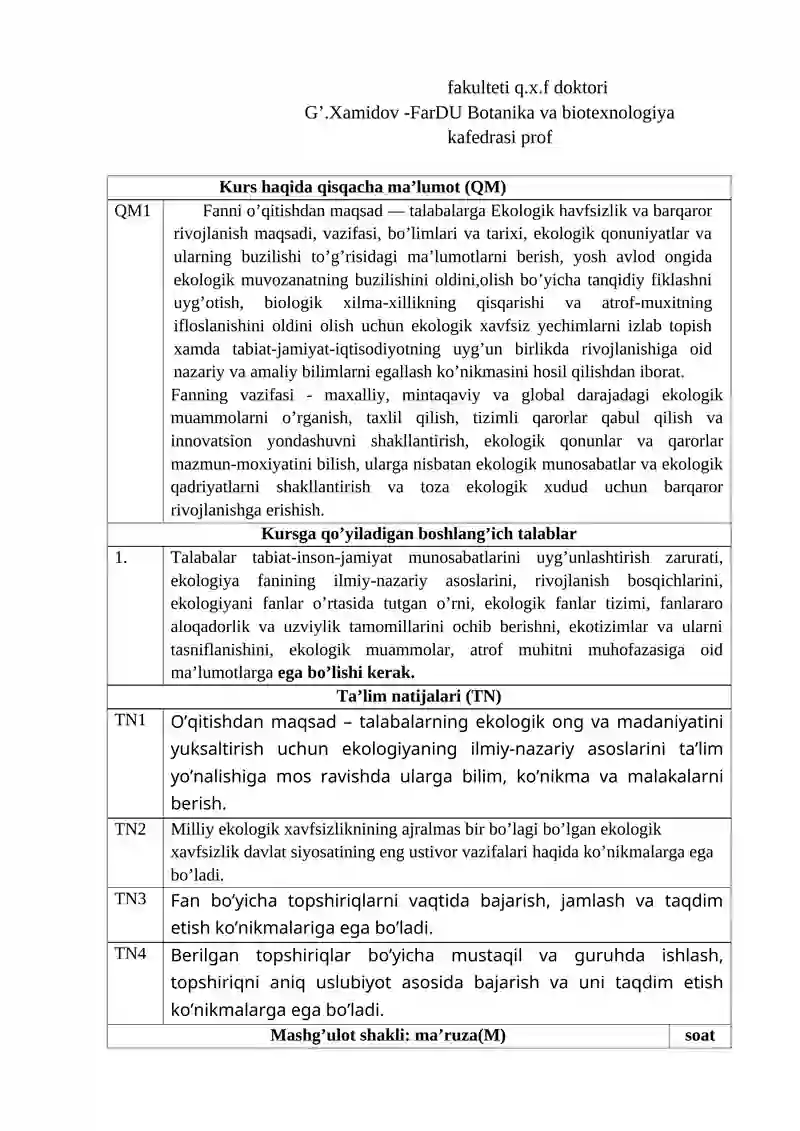 Ekologik havfsizlik va barqaror rivojlanish 3