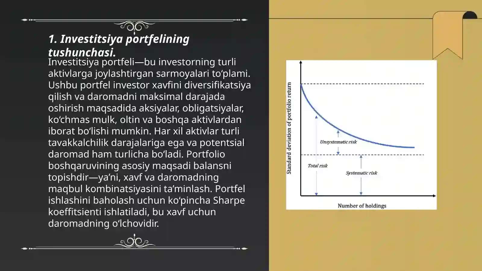 Investitsiya portfelini shakllanishi va diversifikatsiyalashuvi 3