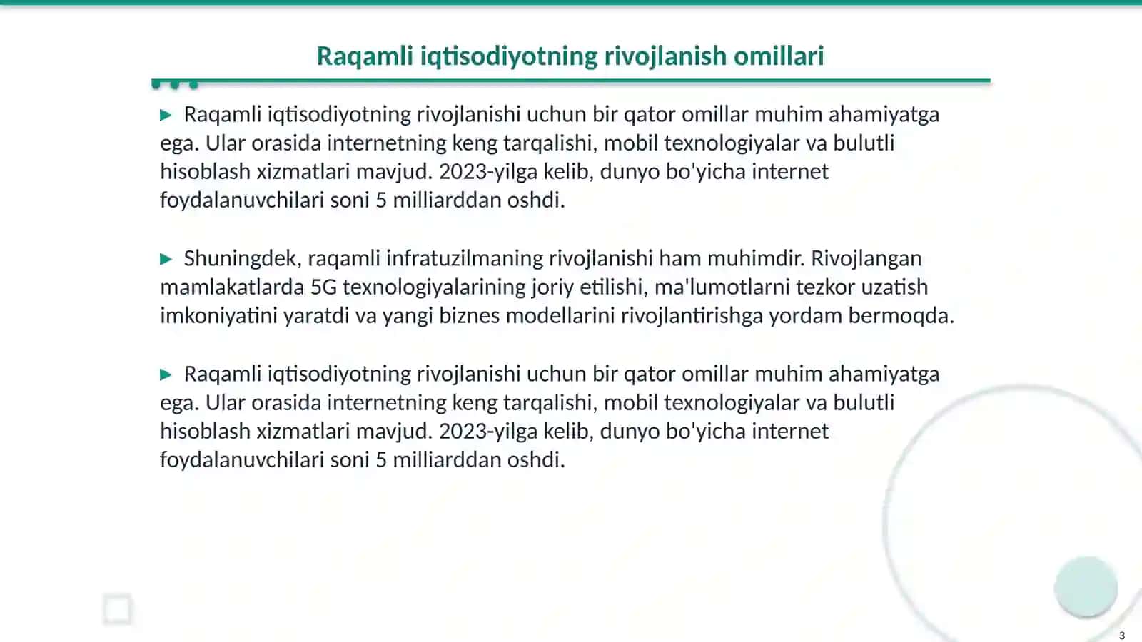Raqamli iqtisodiyotning rivojlanish omillari 3