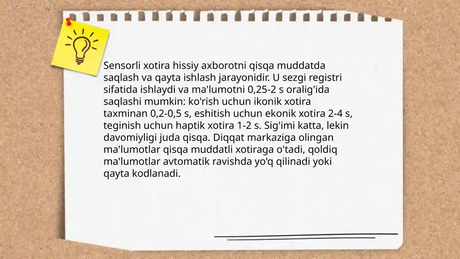 Sensorli xotira va uning jarayoni 3
