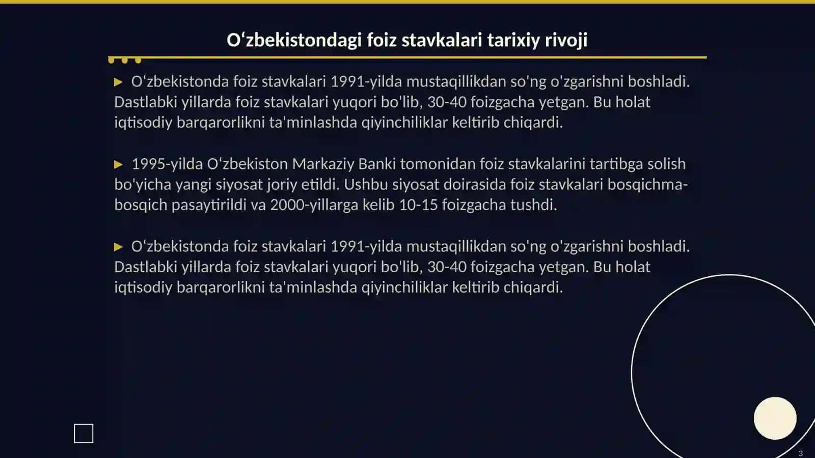 Oʻzbekistonda foiz stavkalari tahlili va zamonaviy yondashuvlar 3