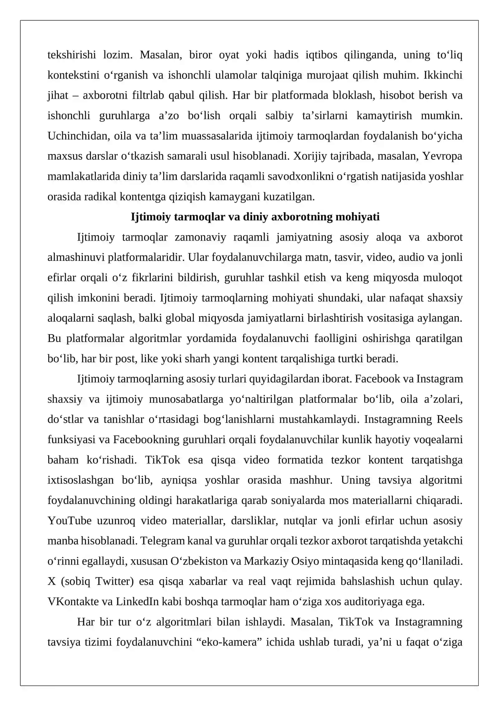 Ijtimoiy tarmoqlarda diniy axborot ist’emoli madaniyatini tarbiyalashning zarurati 3
