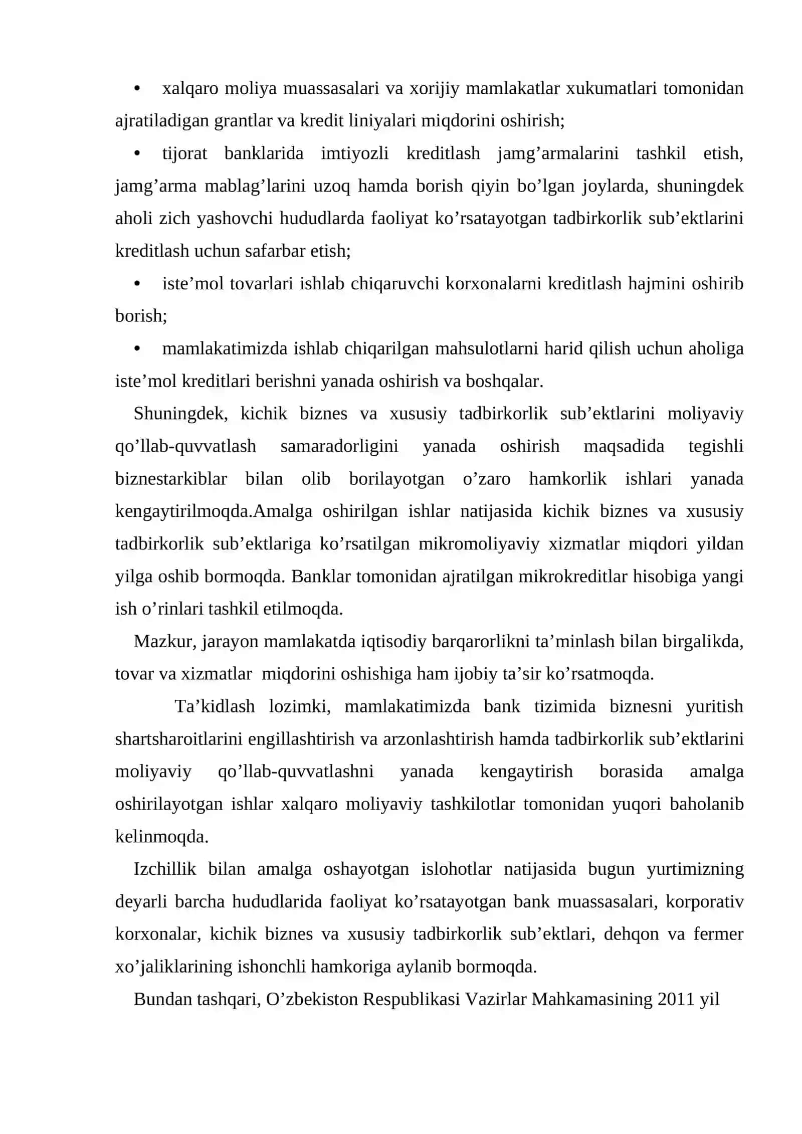 Tijorat banklari tomonidan imtiyozli kreditlash tartibi va tahlili 3