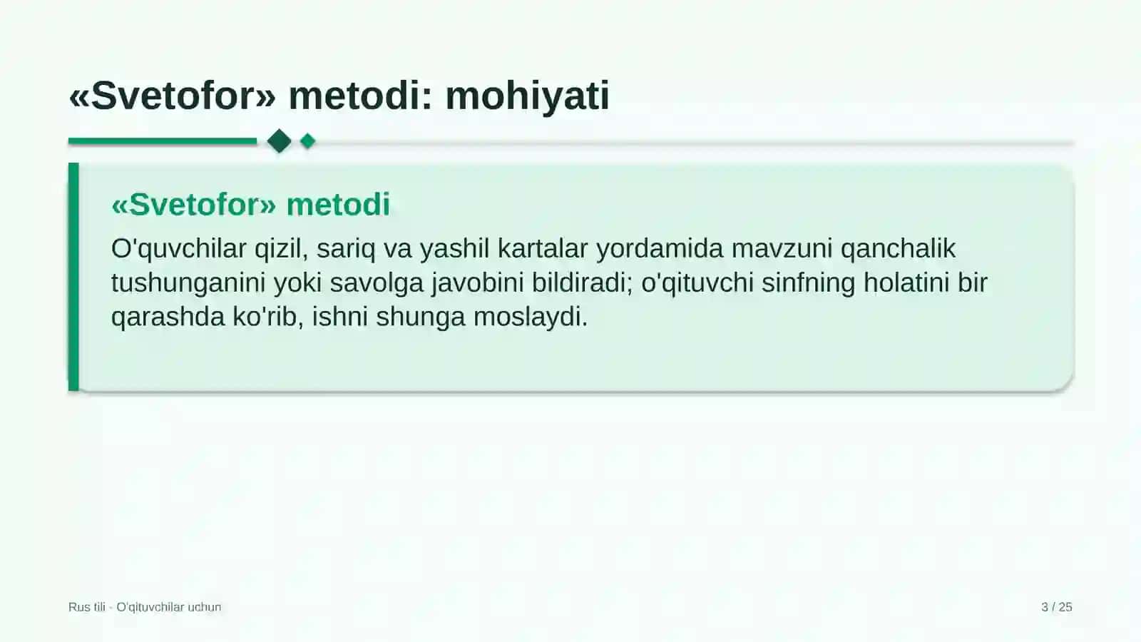 rus tili darslarida svetofor metodidan foydalanish 4357 3