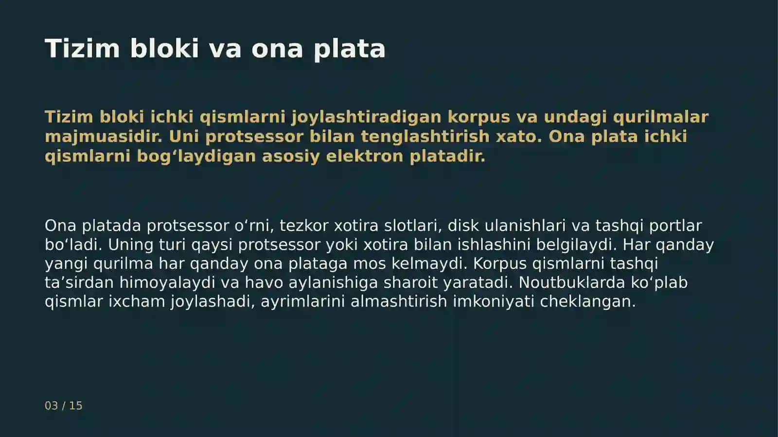 Kompyuterning asosiy qurilmalari va ularning vazifalari 3