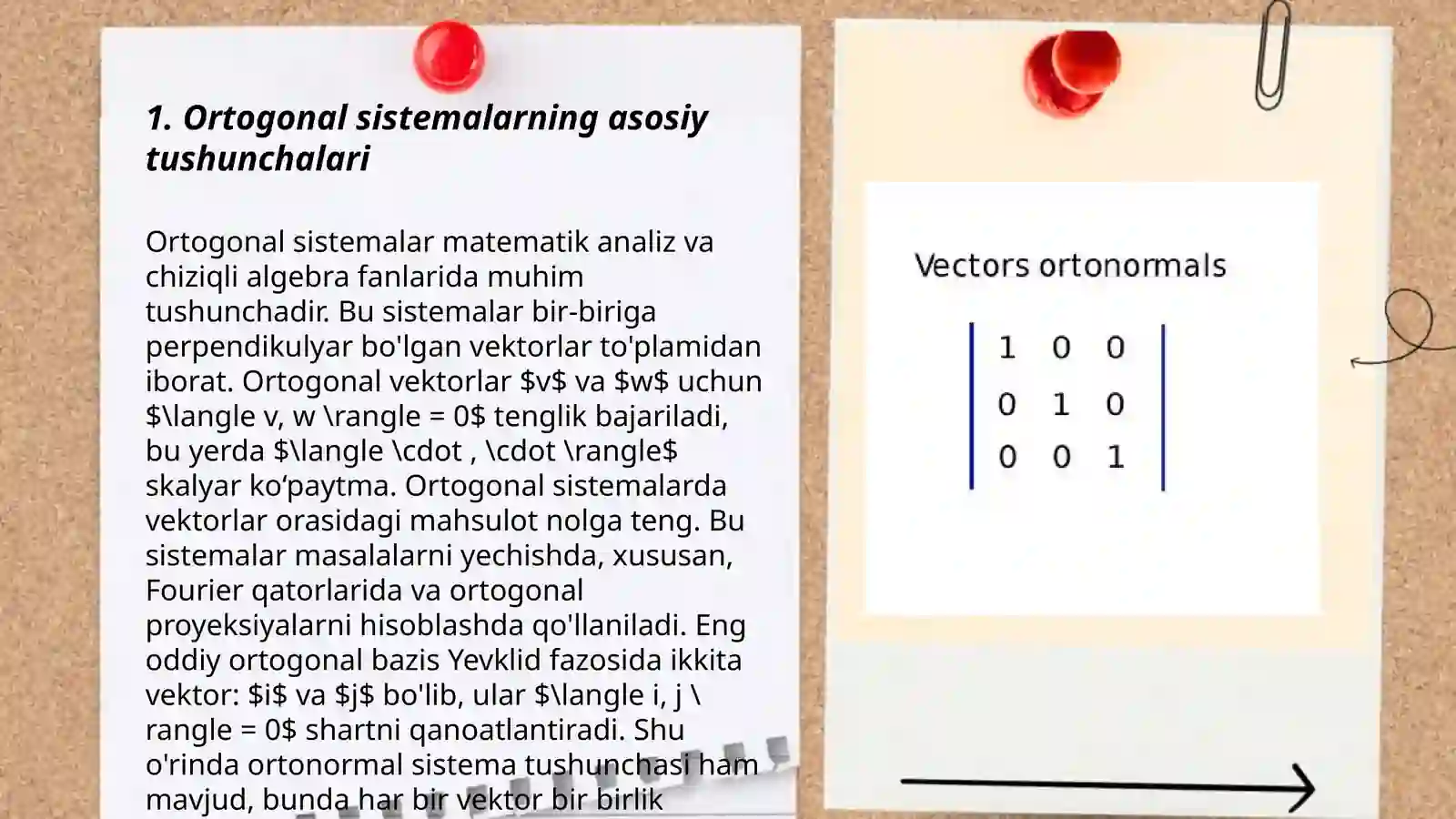 Ortogonal va ortonormal sistemalar 3