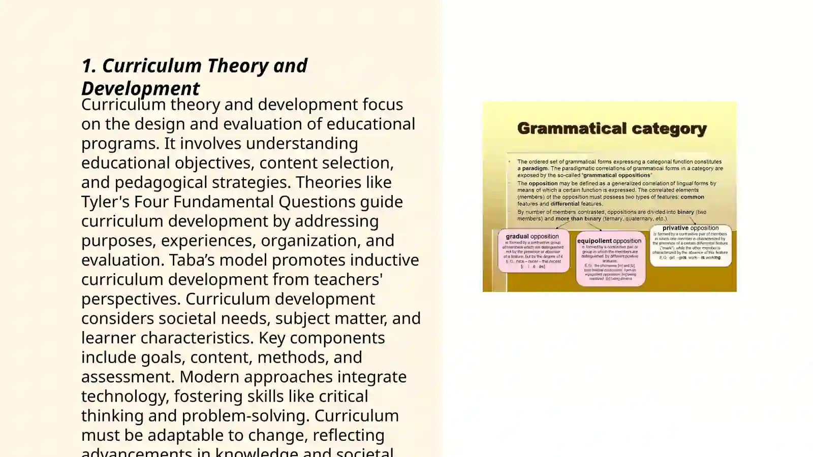 Curriculum design: theoretical and practical values 3
