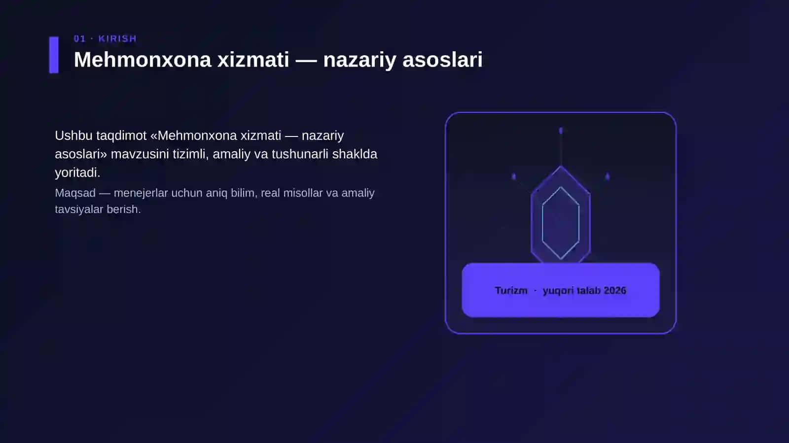 Mehmonxona xizmati — nazariy asoslari 3