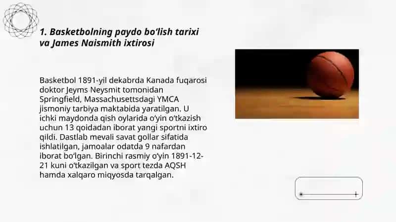 Basketbolning rivojlanish tarixi, texnikasi, taktikasi va qoidalari 3