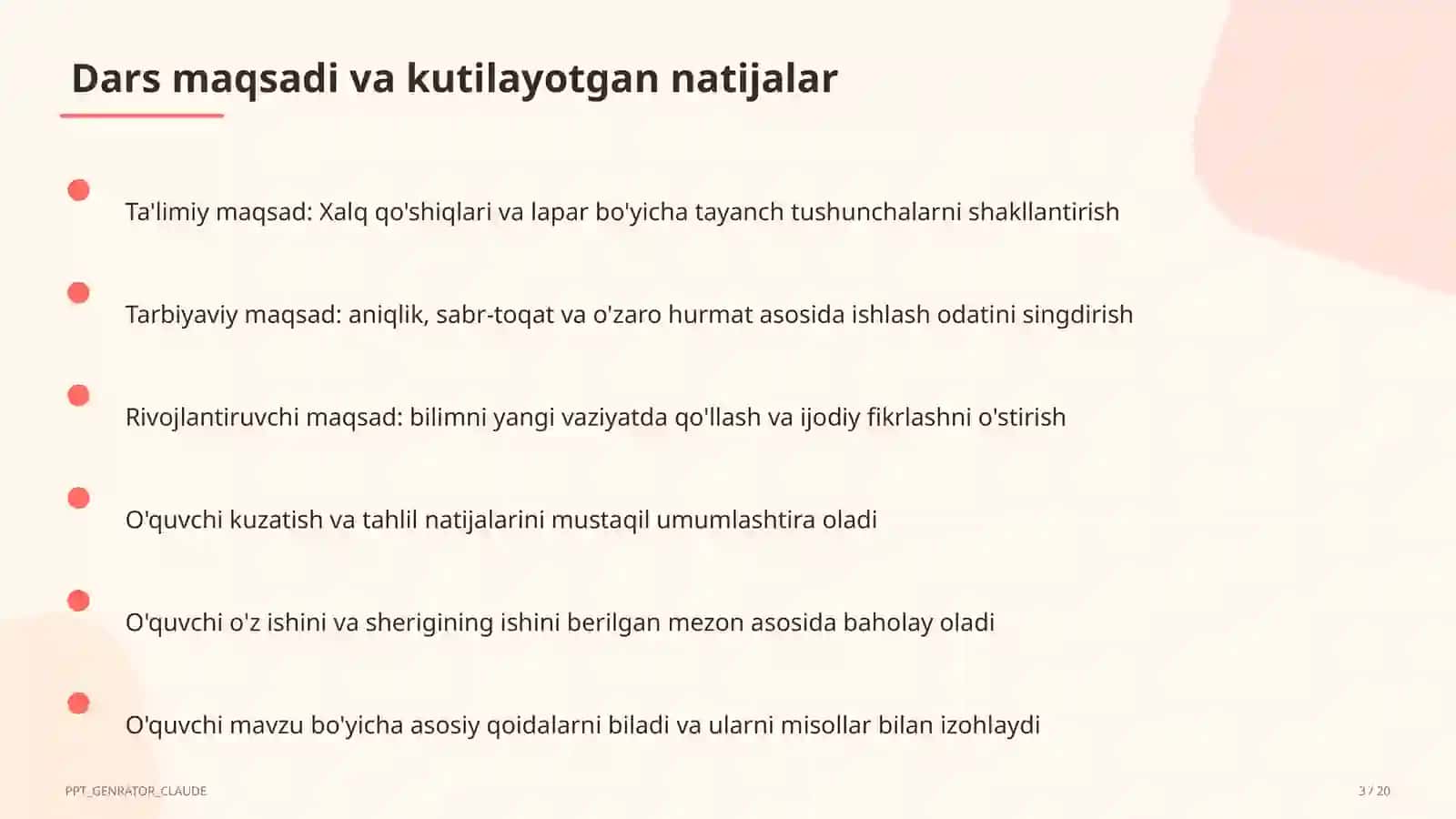 Tasviriy san'at va musiqa (1– 7) — ochiq dars uchun 3