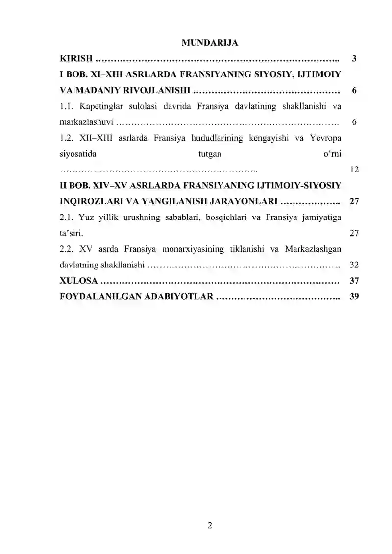 XI-XV asrlarda Fransiya 3