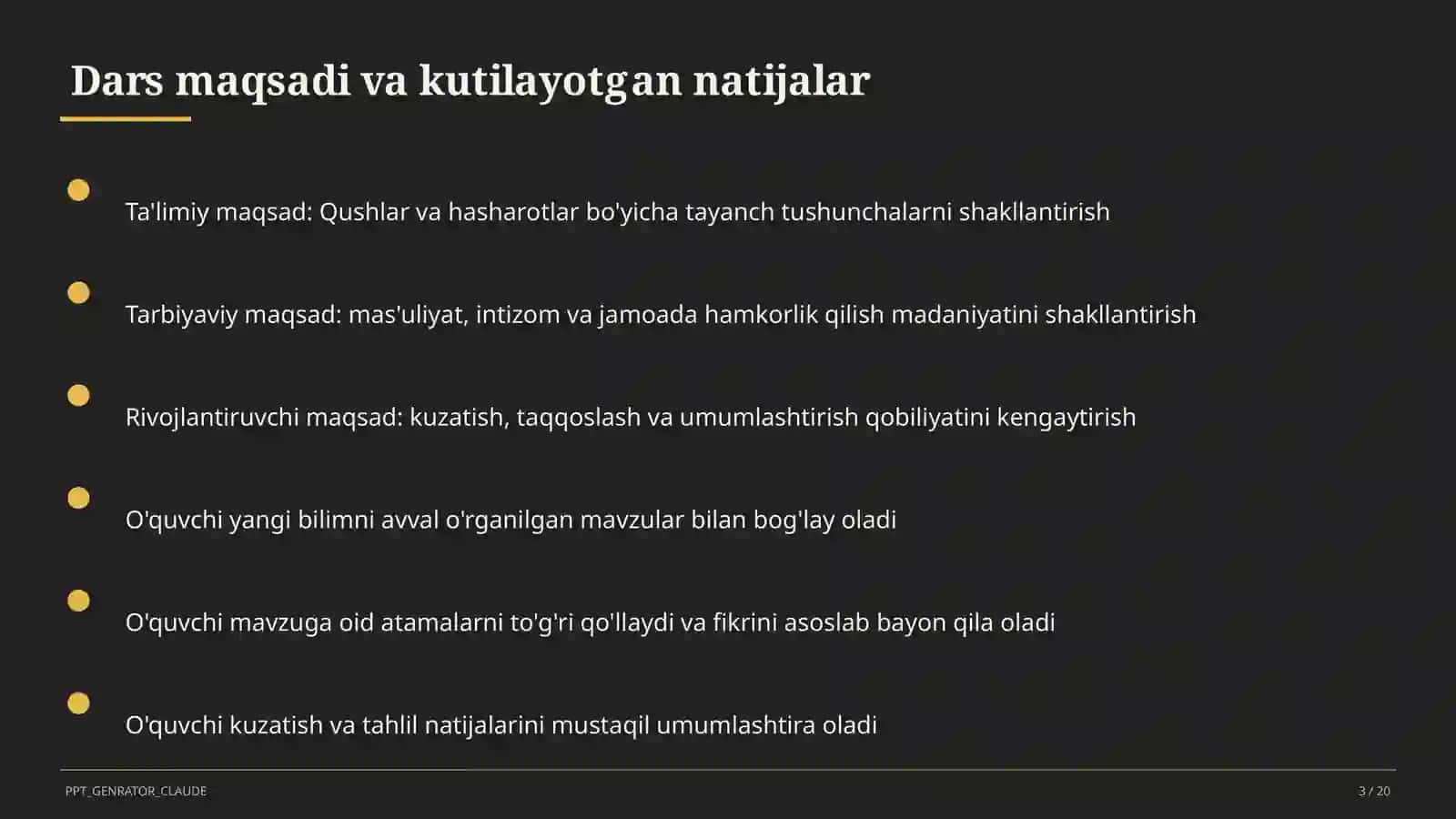 Qushlar va hasharotlar (2-sinf) 3
